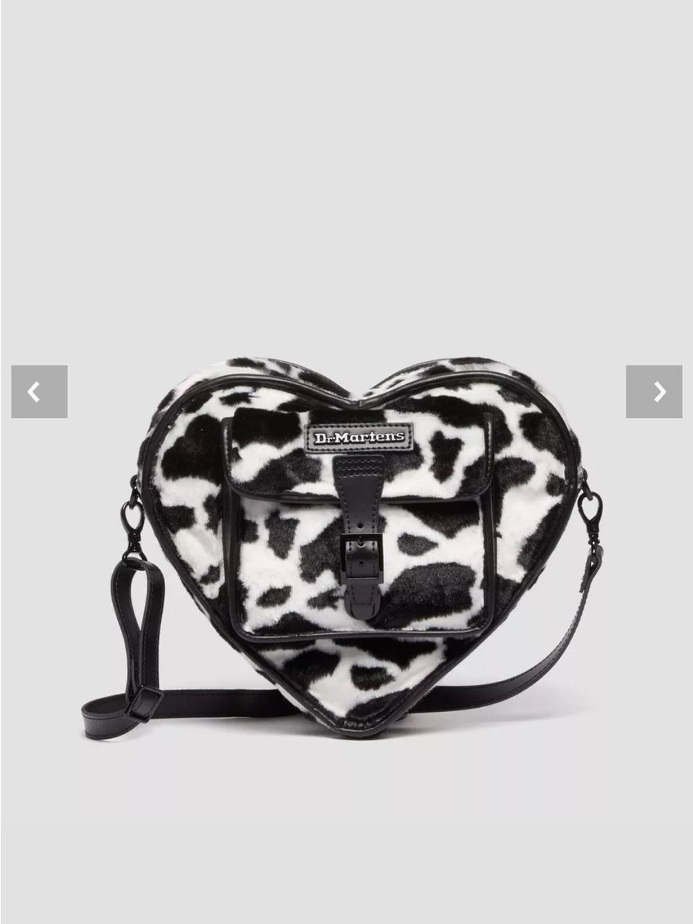 Cow print Dr Marten Heart-Shaped Black and White Backpack/over the shoulder bag